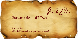 Januskó Éva névjegykártya